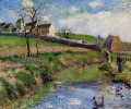 vista de una granja en osny 1883 Camille Pissarro